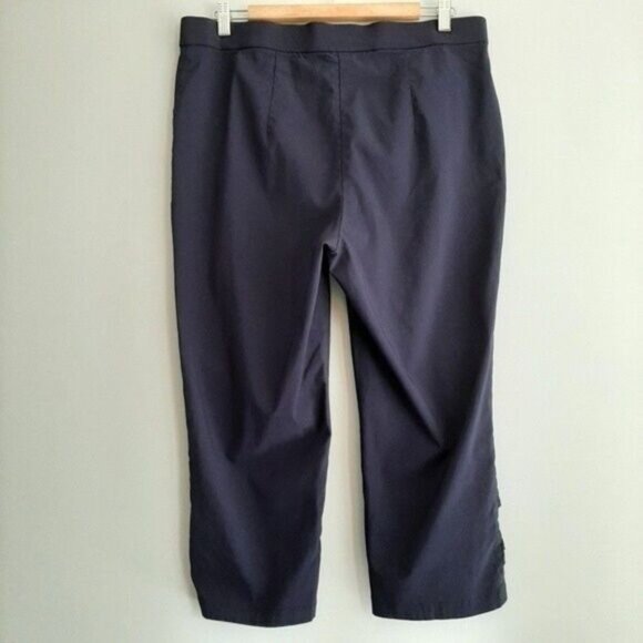 LAURA Petites Crop Capri Pants Ruched Detail Sz 14 P - Picture 4 of 7